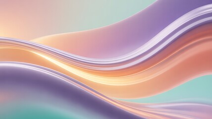 Vibrant wavy abstract design with pastel colors and smooth curves