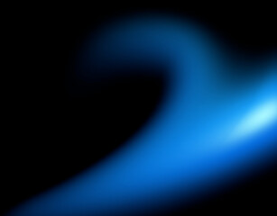 Sweeping blue blur gradient ocean wave on dark background