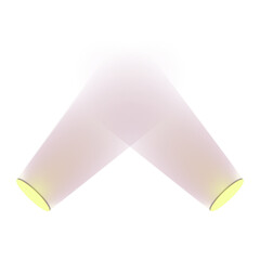 Stage spotlight beam with soft glow isolated on transparent background for studio lighting, event visuals, presentations, and product highlight designs