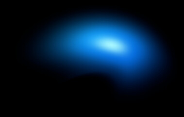 Soft glowing blue blur gradient diffused blob on black background