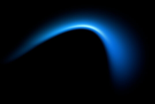 Glowing soft blue blur gradient arch bridge shape on black background