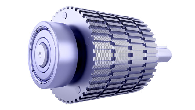 Rotor Component of a Stepper Motor. Stepping Motor Rotor Part. 3D rendering isolated on white background. Ideal for educational, engineering and industrial design.