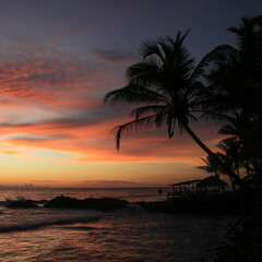 Sunset at a paradise like beach in Sri Lanka.