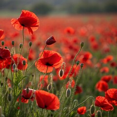 Fototapeta premium red poppy flowers