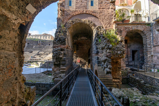 The antique Greek-Roman theatre in Catania, Sicily, Italy
