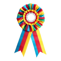 Striped award ribbon isolated on transparent background,studio lighting,flat design,PNG,clipart