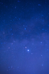 Fototapeta premium Night sky space background, Starry universe in dark blue sky, Milky way galaxy with stardust field in deep universe