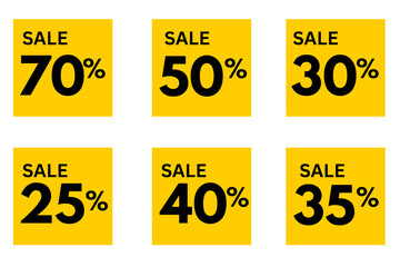 set of sale labels, sale tags 