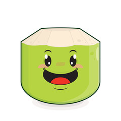 Fototapeta premium coconut playful face cartoon cute