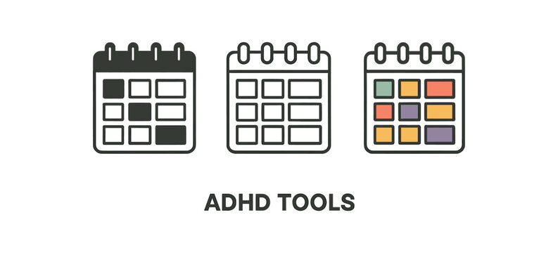 adhd tools colorful time blocking planner