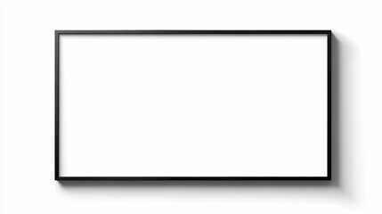 Obraz premium Black frame ready for artwork placement on white wall