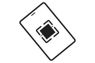 QR code icon. Simple digital scanning QR code label. Vector illustration. EPS 10 