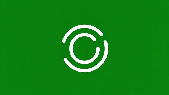 Circular Loading Progress Indicator Icon Animation on Green Screen Background