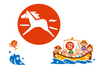午年　七福神の宝船