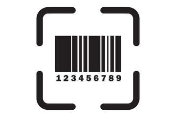 QR code icon. Simple digital scanning QR code label. Vector illustration. EPS 10 