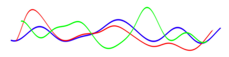 Colorful wave swirl line graph analysis isolated on white background