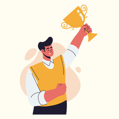 motivated student celebrating academic achievement illustration