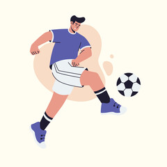 student athlete practicing soccer with energy illustration
