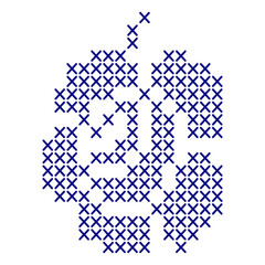 rose cross stitch pattern vector illustration