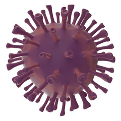 Coronavirus isolated transparent background realistic photo 3d rendering PNG with alpha channel
