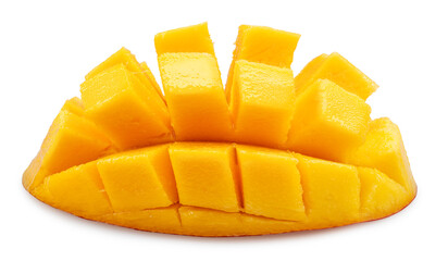 Half of mango fruit cut in 