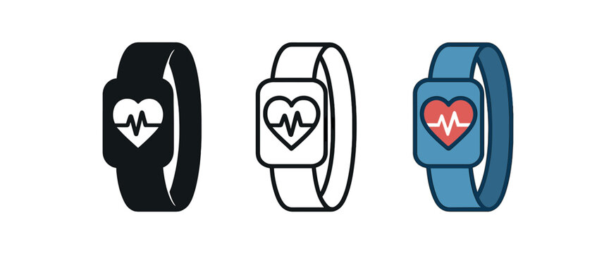 future lifestyle wearable health band with heart pulse line
