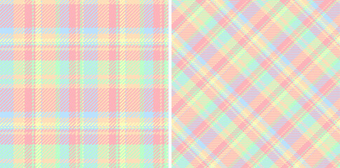 Fabric seamless textile of pattern texture plaid with a tartan background vector check. Set in fashionable colors. Easter fashion ideas for a stylish celebration.