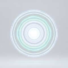 Geometric Rings Shining on Light Grey Background