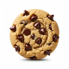 Delicious Chocolate Chip Cookie on White Background