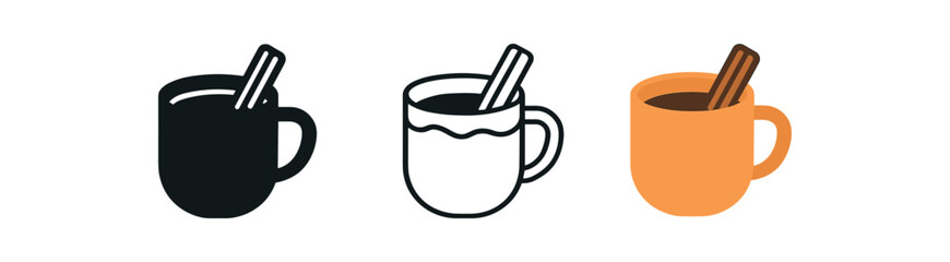 Obraz premium seasonal comfort autumn warm drink with cinnamon stick