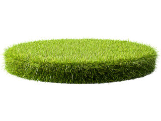 Flat green grass base isolated on transparent background. Ground element for outdoor scenes and landscape design.