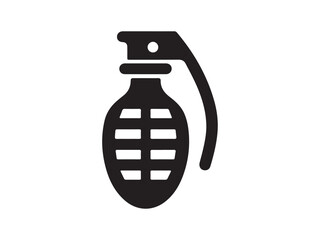 Grenade vector icon silhouette. Hand drawn illustration of a bomb.