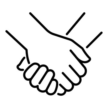 Holding hands line icon, symbolizing friendship, unity, support, trust, and human connection between people in social, emotional, or relationship contexts.