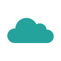 Simple teal cloud icon on white background