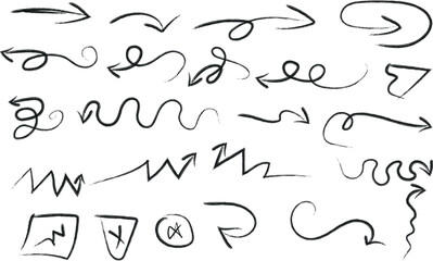 Hand drawn arrows and swirls collection