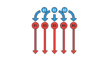 Business process workflow diagram with arrows