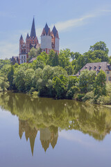 The Limburg Cathedral seen from the old bridge over the Lahn river, giving access to the old town