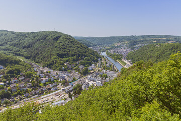 View over Bad Ems from the Concordia tower high above the Lahn river