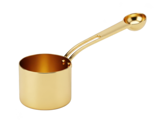 Gold measuring cup isolated on transparent background