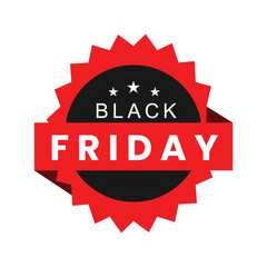 Black Friday Sale Badge Icon &ndash; Red and Black Discount Promotion Emblem