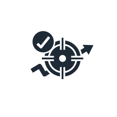 High goal, task. Level up. Vector linear icon illustration isolated on white background.