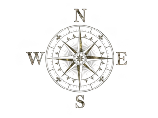 Vintage compass illustration isolated on transparent background