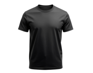 Black t-shirt isolated on transparent background isolated on transparent background