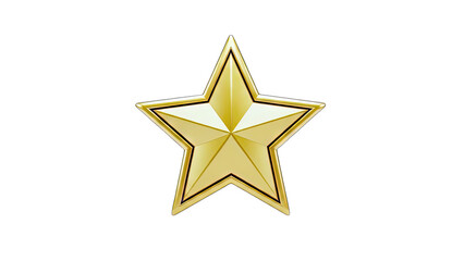 Fototapeta premium Golden Star Isolated on White Background