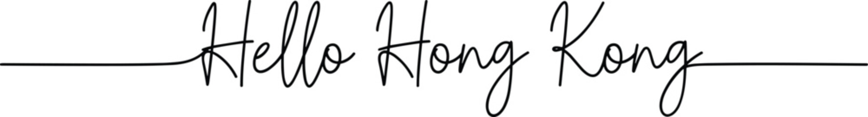 Hello Hong Kong Script Text Vector typography lettering illustration icon silhouette