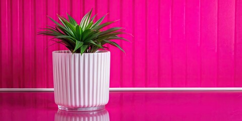 Green palm with reeded glass. White Reeded Glass. Plant leaves. Blurred luxury banner for summer presentation. Ribbed Background. Clean texture on stylish transparent background for premium look.