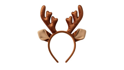 Isolated reindeer antlers headband, Christmas holiday costume accessories, festive headband for holiday