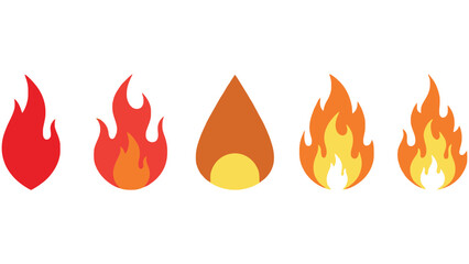 Vibrant flame icons in various orange hues