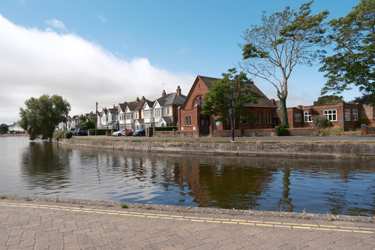 Emsworth Congregational Church Hall and Terraced Houses Reflected in Mill Pond