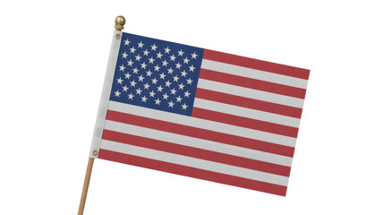 American Flag on Transparent Background